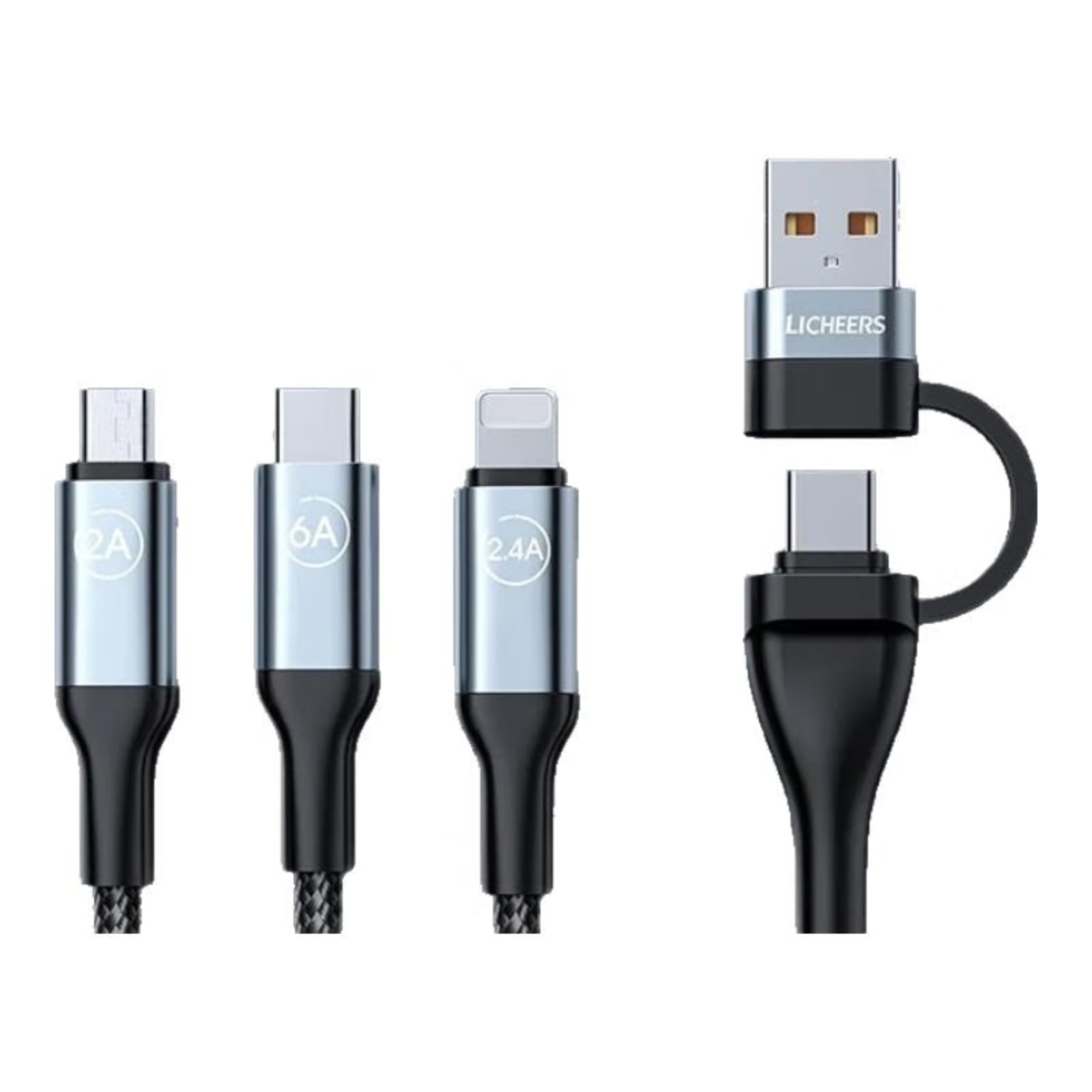 领臣二拖三超级快充充电线LC-469高清大图