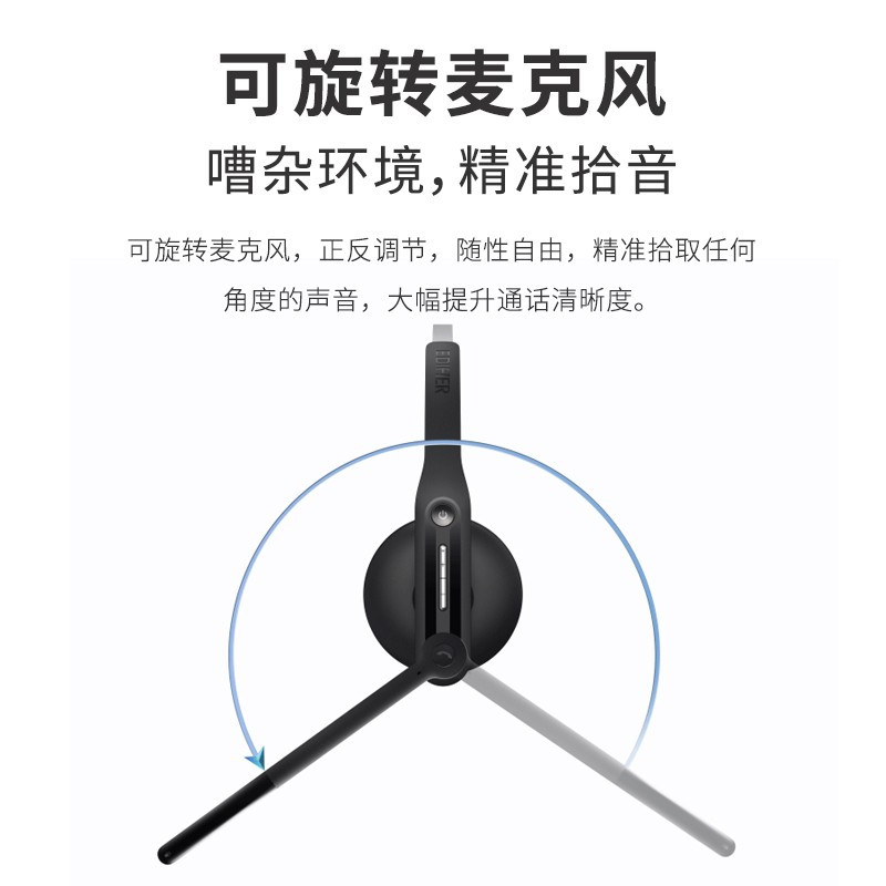漫步者(EDIFIER)ClearCall 200 头戴式无线单边话务耳机 通话降噪 长续航 教学会议培训办公专用话务