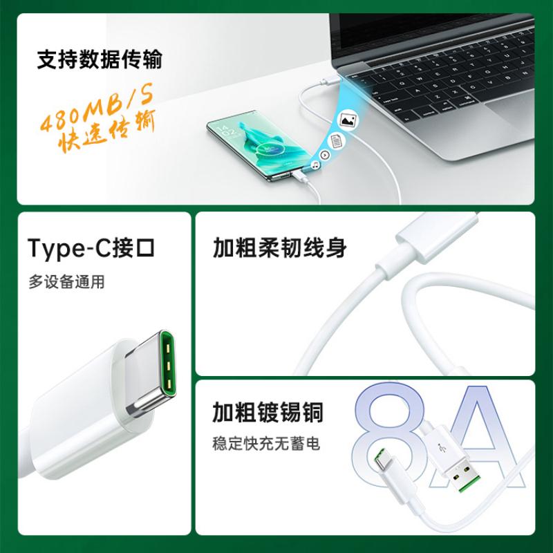 适用OPPOReno11/10/9/8/7充电器X5头80w快充findX6数据线65W闪充高清大图