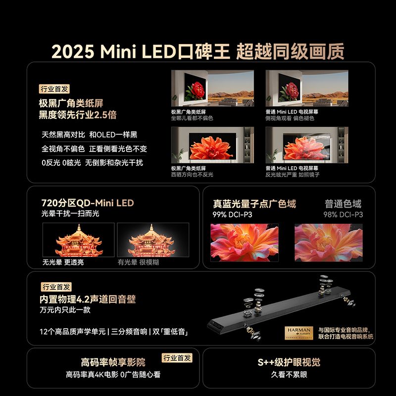 创维电视75A5F Pro 75英寸电视机QD-Mini LED 超越oled液晶 DeepSeek游戏家电国家政府补贴
