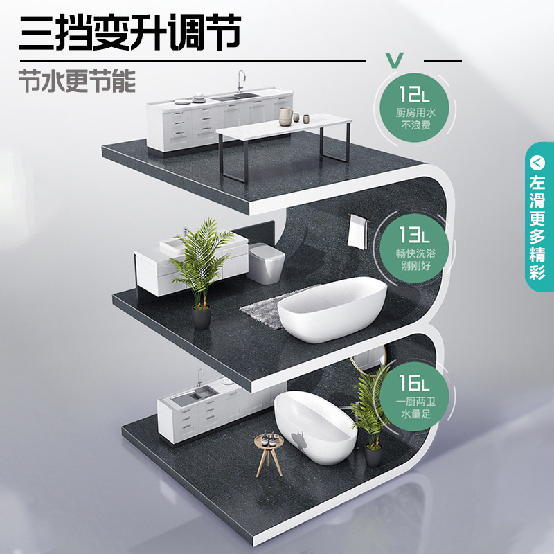 华帝(vatti)16升燃气热水器天然气热水器节能省气智能精控恒温开机自检水气双调防泄漏i12052-16