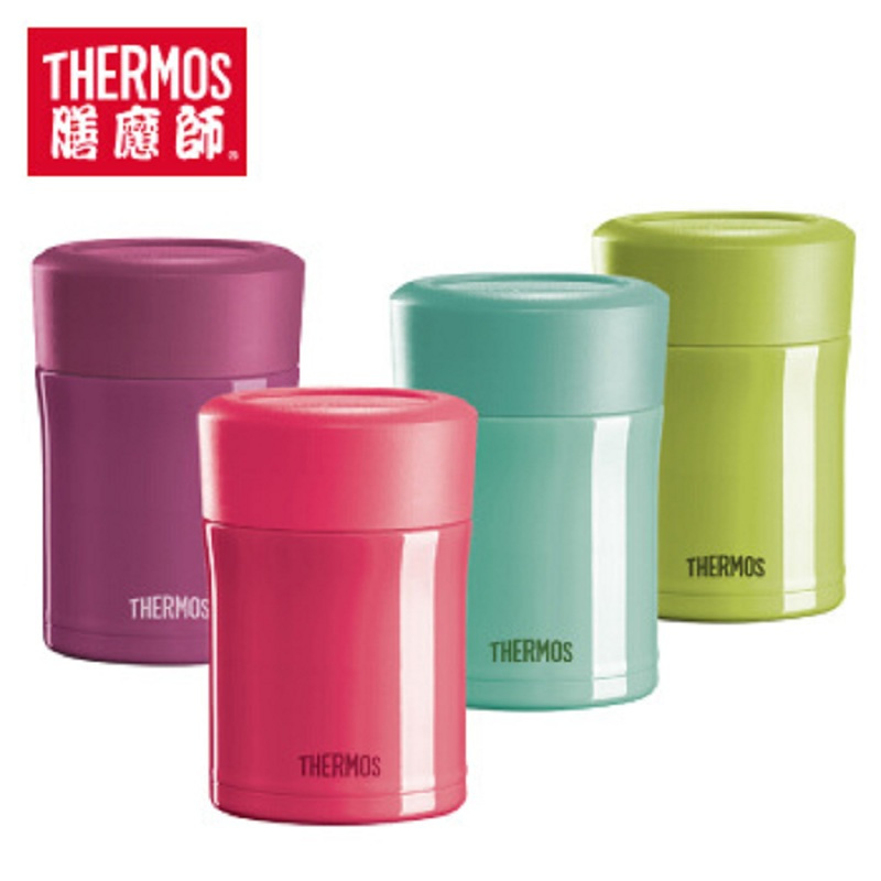 膳魔师(THERMOS) 真空不锈钢保温饭盒焖烧杯保冷食物罐带泄气阀汤勺TCLA-470S 颜色随机