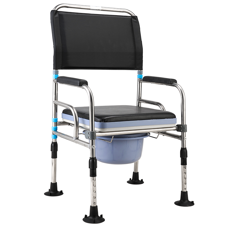 可折叠孕妇坐便椅老人坐便器便携式移动马桶简易不锈钢厕所凳家用 801-2