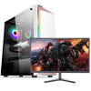 铭能 i7四核/RX550独显/16G内存/256G固态+500G机械盘 台式机 DIY组装机 台式电脑 商务家用办公组装电脑 学生电脑台式主机游戏电脑主机+19英寸全套