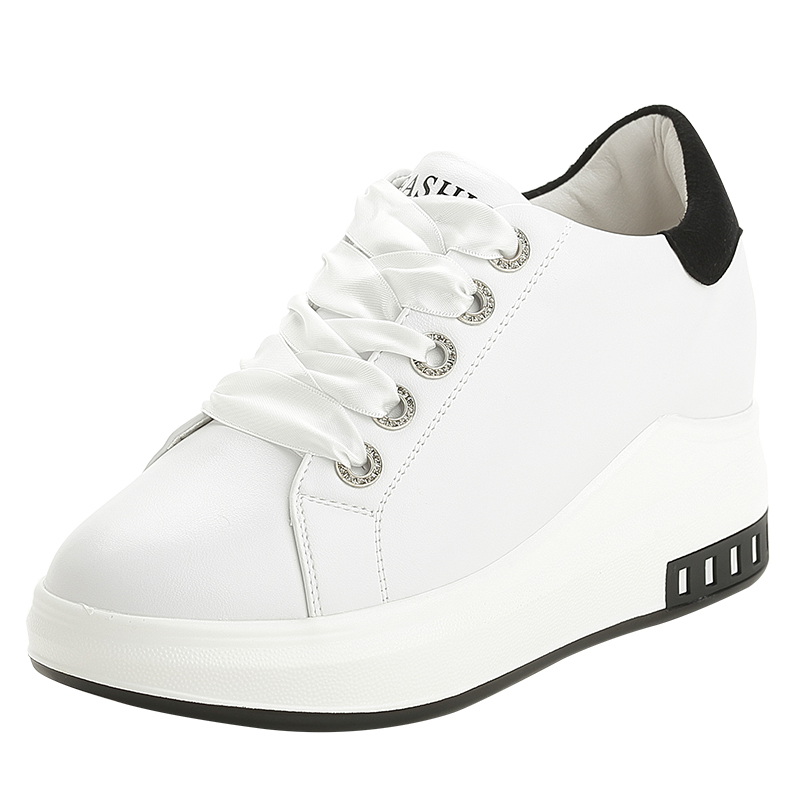 卡凡宾品牌女鞋内增高女鞋小白鞋女2018春季