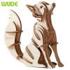 WUDE 狐狸动物木制立体3d拼图木质diy积木玩具儿童手工拼装模型组装插片摆件圣诞礼物
