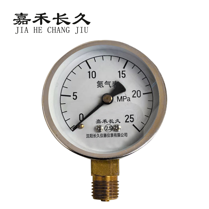 嘉禾长久+氮气压力表检测定制型+Y60+块 0-25Mpa