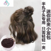 头饰假发短发女头发夹子妈妈发卡盘发 发夹后脑勺头花抓夹抓发 你那么美 梨花卷自然黑32cm+自然黑发抓大号9.5cm