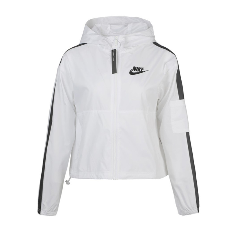 Nike耐克外套女新款跑步训练梭织连帽休闲夹克CJ7345-100