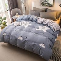 纯棉被套单件全棉单人1.5米150200被罩套1.82.0双人被罩200230_1_457_510 160x210cm（适合150*200cm被子） 星海恋-灰