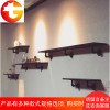 复古墙上置物架墙壁实木隔板书架壁挂一字搁板墙面水管铁艺装饰架