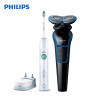 飞利浦(Philips)电动牙刷HX6730+电动剃须刀S628刮胡刀情人节礼物充电式送男友送女友情侣款