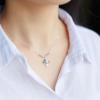 S925银饰品时尚可爱小猴子锁骨素银项链坠女JHCYSP6538送女朋友七夕情人节礼物