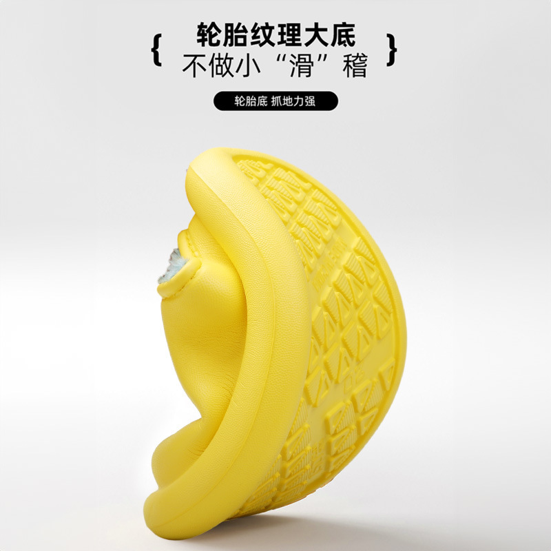 巴布豆儿童棉拖鞋冬季新款中大童防水包跟男女童棉拖防滑棉鞋保暖
