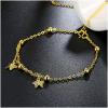 A058-A Women 18K yellow gold anklet jewelry 镀黄金色女脚链潮