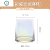 炫彩金边家用简约透明水杯网红ins杯子套装啤酒杯饮料喝水 封后 SG025窄口直身玻璃杯-深灰