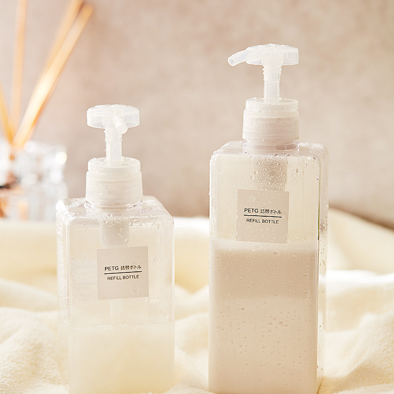 苏宁极物 四方乳液型替换瓶(透明) 透明色+650ml
