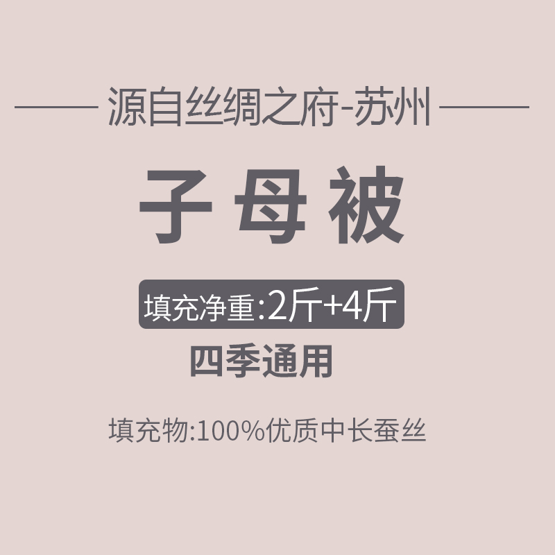 太湖雪蚕丝被100%蚕丝中长丝春秋被芯秋冬被子保暖子母被 静柔型