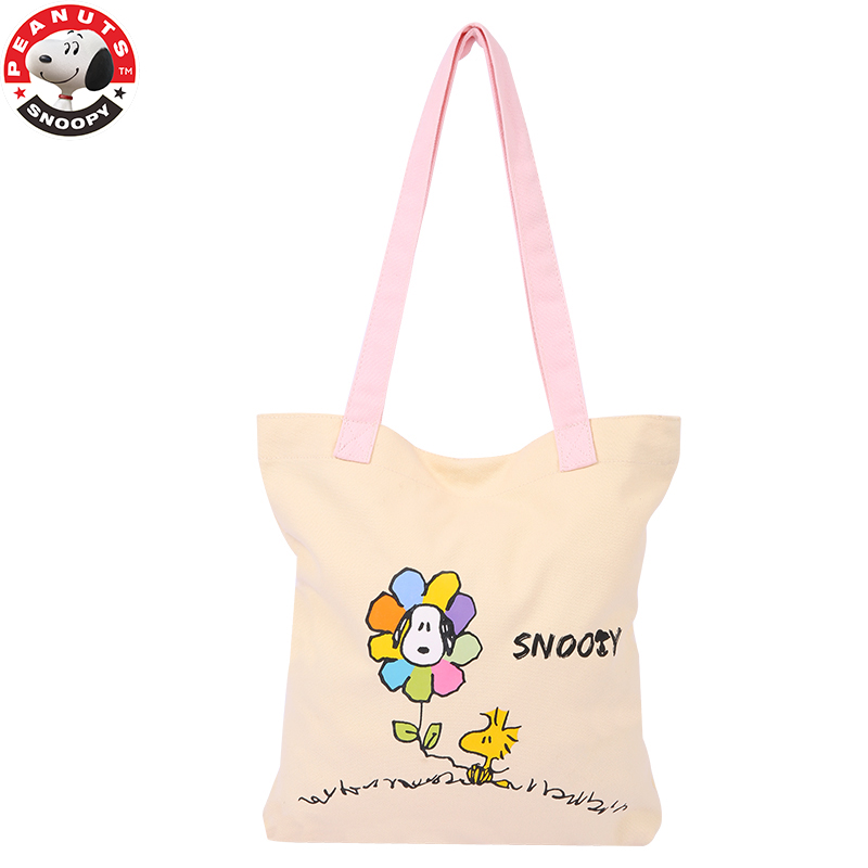 史努比(SNOOPY)配饰可爱单肩布包 漫步米黄 均码