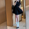 黑色裙子夏季新款小个子连衣裙女设计感显瘦茶歇法式短裙