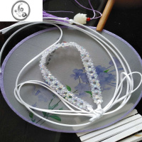 JiMi高端配饰绑带黑白色水晶项链脖子饰品颈链锁骨链不掉色原创设计 七彩色透明绑带式颈带