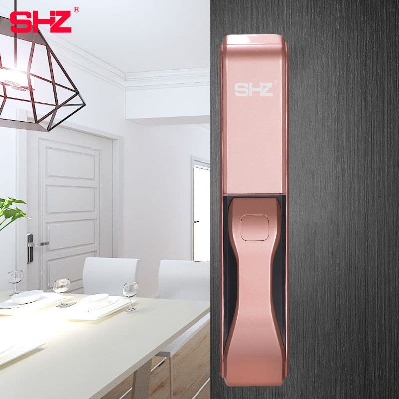 SHZ SH-201日本神護者指纹锁家用防盗门智能密码门锁木门磁卡电子锁远程家用指纹锁香槟金不包上门安、装图片