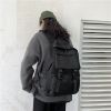 卡帝乐鳄鱼书包女韩版原宿中学生双肩包男ins2021新款背包 黑色