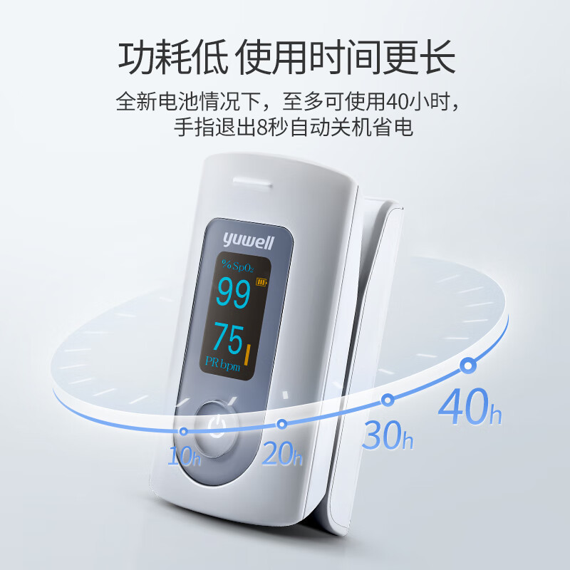 鱼跃指夹血氧仪YX301血氧饱和度检测仪脉搏监测仪指夹式心率仪
