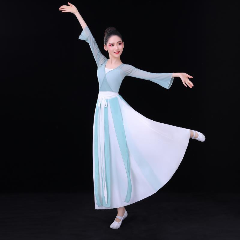 古典舞蹈练功服女身韵飘逸纱衣中国古风民族表演出服现代舞套装