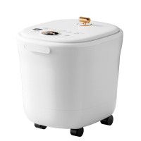 践程 足浴盆足疗按摩加热深桶智能冲浪足底按摩器 V715 白色