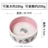 新款独角兽系列貓碗狗碗宠物碗猫水碗猫粮碗猫咪用品宠物陶瓷碗 独角兽粉碗227g