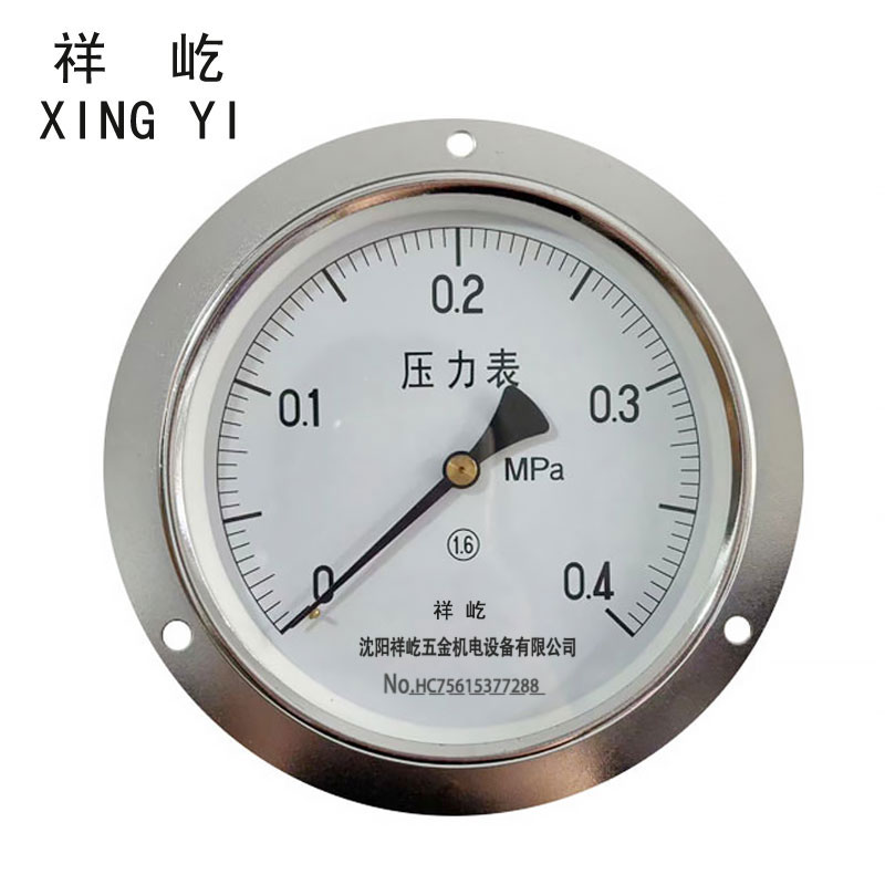 祥屹+轴向带边压力表检测定制型+Y150ZT +块 0-0.6MPA
