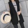 西服马甲女外套韩版中长款小个子无袖坎肩大码马夹网红背心外穿秋