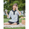 [2.5折价74元]唐狮夏季女袖子拼接撞色短袖polo衫显瘦百搭韩系休闲潮流