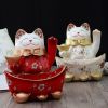个性家居摆件招财猫办公室店铺收银台玄关收纳实用装饰品礼品摆饰