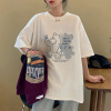 唐狮 女上衣夏短袖清凉夏季新款可爱小熊图案慵懒风上衣时尚百搭潮