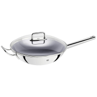 [德国进口]ZWILLING 双立人中式304不锈钢炒锅 通用锅具32cm 带锅盖带滤架陶瓷涂层 不带篜屉不粘无油烟