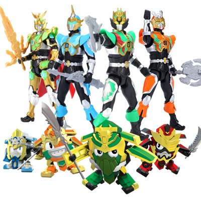 梦想三国玩具金版传奇英雄牌刘备关羽张飞可动人偶公仔变形战将 黄金版