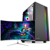 铭能 i9级十六核E5-2698BV3/RTX3060 12G独显/64G内存/1T固态 台式电脑 台式机 DIY组装机电脑主机 组装电脑 家用办公组装机学生游戏电脑+32英寸曲面