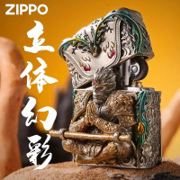 zippo打火机正品斗战胜佛重甲机夜光珐琅创意个性防风送男士男友礼品生日礼物高档送...