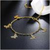 A060-A Women 18K yellow gold anklet jewelry 镀黄金色女脚链潮
