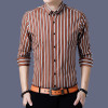 梵克公牛2021春季新款中青年男士长袖衬衫竖条纹长袖衬衫男衬衣