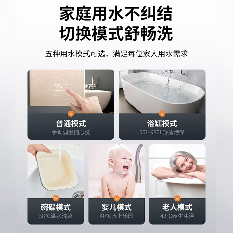 西屋(Westinghouse)燃气热水器天然气家用 13升水气双调 精控恒温 智能变频&nbsp; 玻璃面板 [全新升