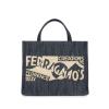 Salvatore Ferragamo女士牛仔帆布拼接小号手提斜挎包多功能百搭日常通勤潮包