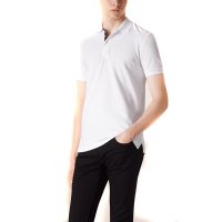 BURBERRY 博柏利男士polo衫 巴宝莉男装 青年男士春季夏季新款格纹开襟珠地网眼棉质短袖polo深蓝色POLO衫
