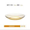 玻璃盘*1 北欧茶色耐热玻璃碗盘双耳碗圆盘花纹盘高硼硅