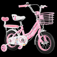 儿童3岁起12寸16寸公主女孩自行车公路通勤自行车 +头盔护具粉色 20寸(8-10岁)