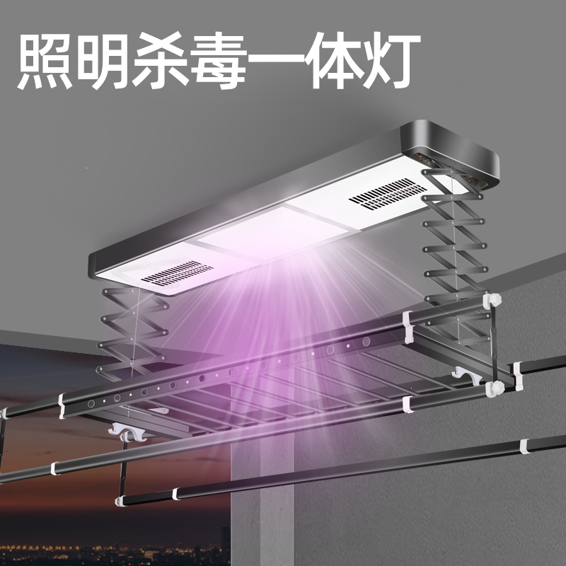 电动晾衣架智能遥控升降自动家用烘干阳台晒衣架晾衣杆机
