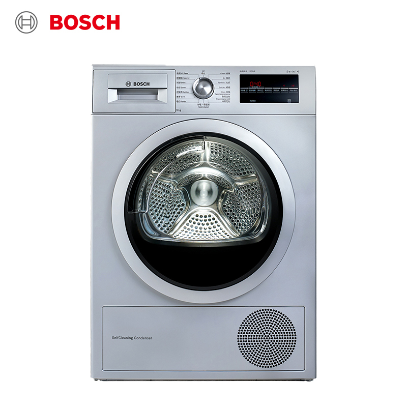 博世bosch9公斤大容量干衣机热泵烘干除菌烘快烘40分钟冷媒节能家用