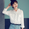韩都衣舍2018韩版女装春装新款休闲宽松显瘦纯色长袖衬衫MM8692煜